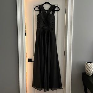 Bill Levkoff bridesmaid dress in dark grey Size 6. Straps were taken in slightly